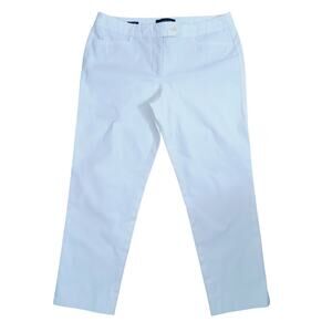 Talbots Hampshire Crop Pant Women's Size 8P White Pique Mid Rise Tapered Classic